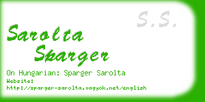 sarolta sparger business card